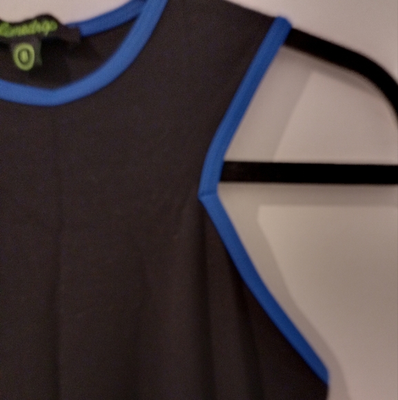 Limedrop Vintage Bodycon black and blue Mini dress Size 8 - Picture 8 of 9